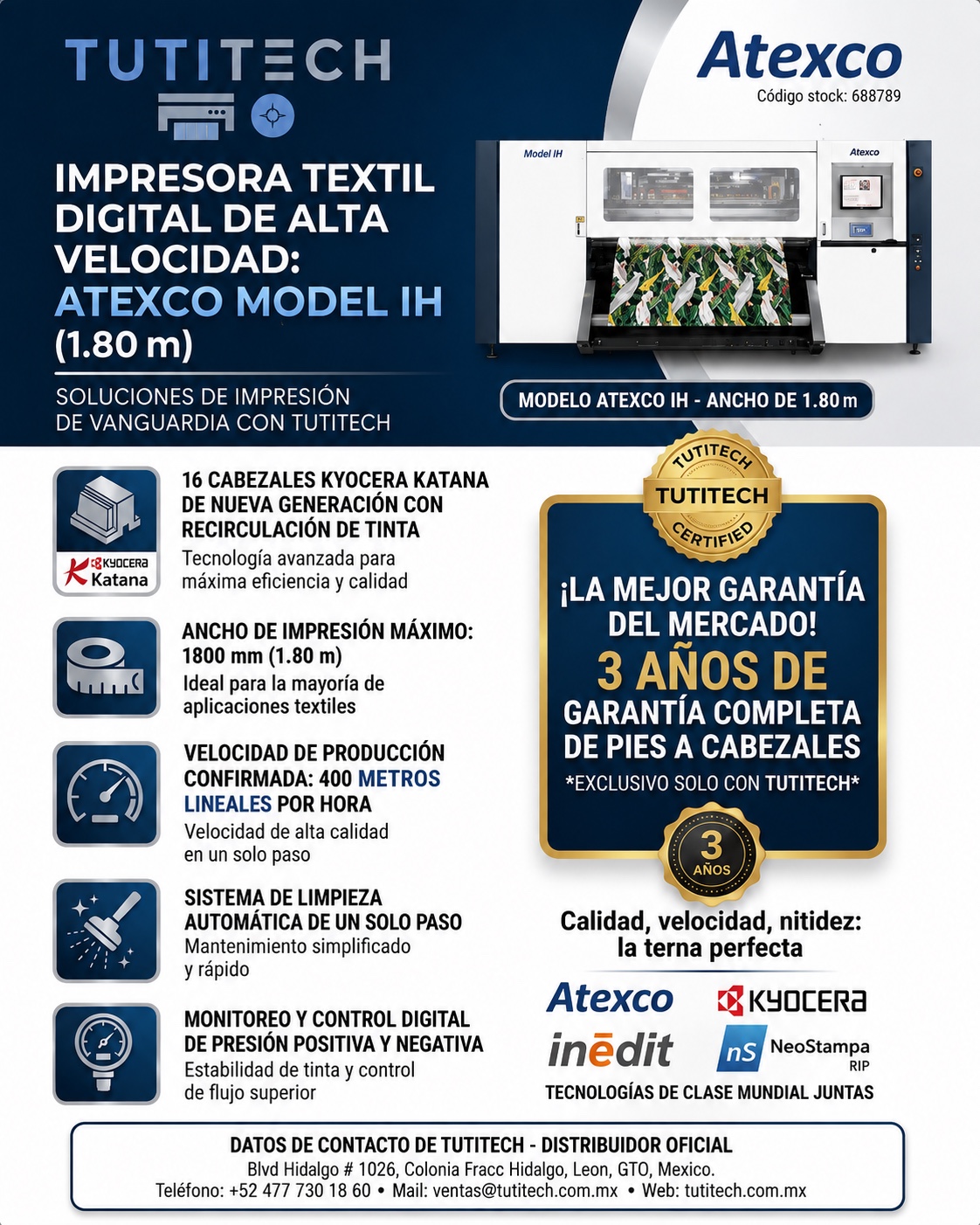 Atexco Model IH - impresora textil digital de alta velocidad